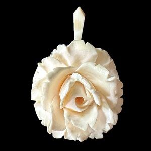 Antique Museum Quality Hand Carved Bovine Bone Necklace Pendant